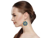 Native Style Handcrafted Round White Flower Hook Drop dangle Earrings Usa 60 52