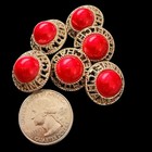Chanel 6pc        Button Lot  Gold Tone  20mm Stamped
