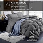 Comforter California King Pinch Pleat Ruffled 75 Oz Goose Down Gray Luxurious