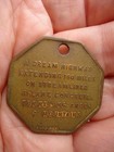 Vintage 1946 Pennsylvania Super Highway Turnpike Keychain Token Metal Fob Charm