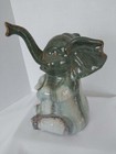 Apropos Home Collection Ceramic Elephant Trunk Up Drip Glaze Figurine   Statue