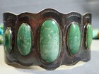 Antique Navajo   Desert Gem Natural Cerrillos Turquoise Sterling Silver Bracelet