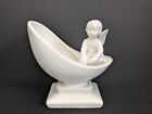 Vtg Relpo Angel Cherub Vase Planter A-1226 Matte White Holiday Table Rare