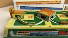 Vintage Russian Mechanical  Clockwork Tin Toy Train Set W wind-up Mechanism