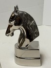 Horse Head Bust   Silver Metal Finish   Trophy   Statue   Figurine