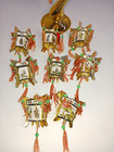 Vintage Miniature Chinese Palace Lanterns Brass   Celluloid Panel Ornaments Lot