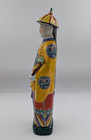 Vintage Chinese Emperor Figurine Hand Painted Porcelain 14  Statue Figure