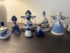 Lot Of 11 Vintage Cobalt Blue Bells Dutch Royal Crownford