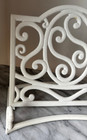 Vintage Antique Style Cast Iron Cookbook Stand White Scroll Design 9 In