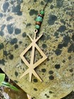 Protection Bind Rune Car Charm Mahogany Norse Celtic Cut Wood 3  Bulk Ok