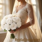 50pcs White Roses Bulk Artificial Flowers 4inch Large Silk Rose Bush Fake Ros   