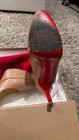 Christian Louboutin Beige Patent Leather Stiletto Red Bottom Pointed Toe Pumps