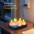 Rechargeable Tea Lights Candles  6pcs Flameless Candles With Remote Timer   C   