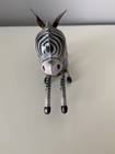 Clockwork Wind-up Tin Toy Jumping Zebra China Vintage No Key Read Works