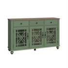 Liviland 55  Vintage Style Kitchen Buffet Sideboard Cabinet W  Drawers - Green