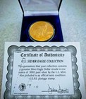 1998 Genuine 1 Oz 999 Fine Silver American Eagle U s  Coin Full 24kt Gold Plated