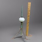 Antique Barn Copper Lightning Rod Weathervane   White Milk Glass Indicator Ball
