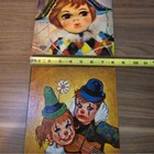 Mcm Vintage 1960s - 2 Clown Pictures   1 Little Girl Picture 3 Pictures Total