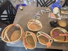Handwoven African Market Basket Lot 5 Bolga Leather Handles Krugers Basket Tag