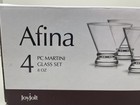 Afina Joyjolt Barware Set Of 4 Cocktail Glasses 8oz Stemless Martini Glasses New