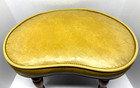 Mid Century Golden Yellow Vinyl Foot Stool Kidney Shaped 17   x11   