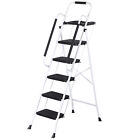 5 Step Ladder Lightweight Folding Step Stool With Wide Anti-slip Pedal Handgrip