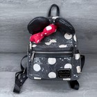 Disney Parks Loungefly Minnie Mouse Mini Backpack Sequin Polka Dots Black White