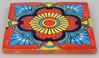C347- Mexican Handmade Talavera Clay Tile Folk Art 4x4   Handpainted