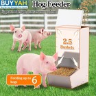 Hog Feeder  2 5 Bushels Capacity   Duty Galvanized Steel Single Door Pig Feeder