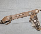 1950s Vintage Gun Holster Leather Belt Rhinestone Cowboy Keystone Cap Gun Toy