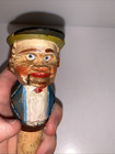 Vintage Arni Wooden Hand Carved Man Mechanical Jaw Wine Bottle Cork Stopper