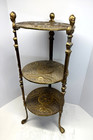 Vtg Ornate 3 Tier Brass Gold Cherub Claw Foot Table Plant Stand Victorian 29   