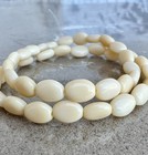 Beige Oval Czech Glass Beads 20 Pcs 8x6m