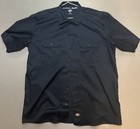 Dickies Flex Men s L Black Short Sleeve Twill Polyester Work Shirt Fort Worth