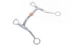 Cavalon Western Flat Shank Gaited Curb Bit With Rolling Copper Bulb