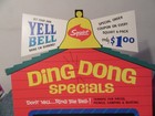 Squirt Ding Dong Specials Store Display Advertising Soda Yell Bell 1965 Sign