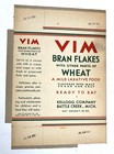 Very Rare 1933 Kellogg s Vim Bran Flakes Flat 10 Oz  Box   A Mild Laxative Food