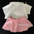 Build-a-bear 50 s Pink Poodle Skirt  White Blouse  Scarf Teddy Clothes Outfit