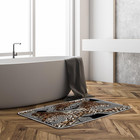 Leopard Zebra Print Bath Mat Brown Black African Wild Animal Cheetah Zebra Skin
