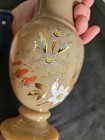 Bristol Fire Glow Antique Hand Painted Enamel Vases Pair Victorian Clambroth 8 