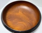 Hand Turned Wood Bowl With Painted Black Exterior 12  Teak 