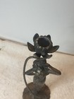 Antique Art Nouveau Candle Holder  Candlestick Lady Woman B w