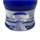     swedish Cobalt Blue Bubble Bottom Bamboo Art Glass 8  Vase - Great Condition
