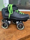 Carrera Quad Roller Skates Size 6 Black Green Sure Grip Wheels Retro Derby Used