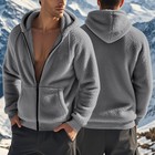 Men s Fleece Jacket Full Zip Warm Thick Winter Coat Double Sided Casual