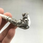 Chinese Ancient Tibetan Silver Pure Hand-carved Cigarette Holder Statue 