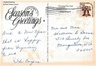 Red Cardinal Christmas Greeting Card  Vintage Continental Postcard