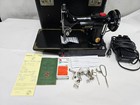 Vintage 1950 Singer Featherweight 221 Sewing Machine Serviced With Accessories 