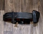 Don Hume Black Leather Basket Weave Police Duty Belt Size 34 W  Accessories 