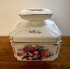 Vintage Hand Painted Floral Motif Porcelain Vanity Set